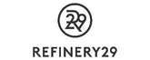 The image shows the logo of Refinery29. It features a minimalist black and white design with the stylized number "29" encircled, positioned above the text "REFINERY29" in capital letters.